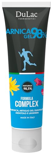 Dulac – Arnica 98% Gel Effetto Freddo 100 ml, Formula Potenziata Complex con Artiglio del Diavolo, Arnica per Cavalli Uso Umano per Fastidi Muscolari e Articolari, con Lavanda e Mentolo, Made in Italy
