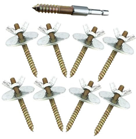 Artibetter 9pcs Bird Cage Fixing Screw Kit with M5*50 Screws and Washers, Bird Perch and Hamster Springboard Fixator Accessories for Birdcage Supplies and Small Pet Stands