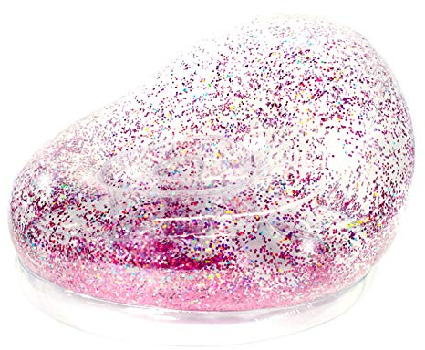 Air Candy Inflatable Glitter Chair - Filled with 6mm Holographic Color Changing Glitter - Made with Strong PVC That Will Hold up to 250 lbs. Perfect for Indoor or Outdoor use!