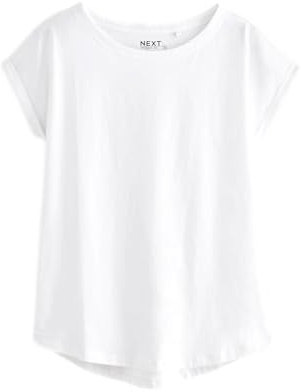 NEXT Femme T-Shirt à Mancherons Blanc EU 34 (UK 6)