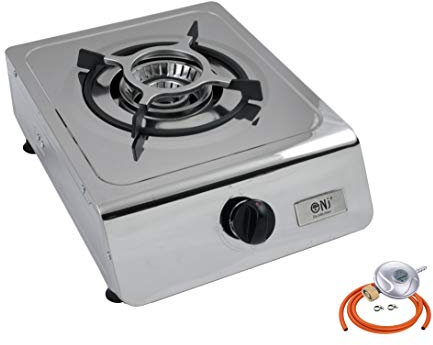 NJ-100SD Portable Gas Stove 1 Burner Stainless Steel Catering 4.0kW Indoor Regulators (Butane 29mbar Screw-on)