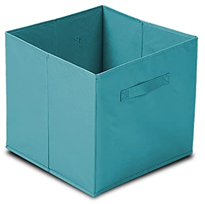 GREATOOL Caja de Almacenaje Plegable, Pack 8 Unidades 31x31x31cm, Cajas organizadoras en Tela, Caja para organizar Ropa, Juguetes y Sábanas en Armarios (8 Unidades, Azul Claro)