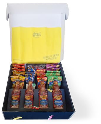 Aperisnack® - AP18.001.14 - APERIBOX EXPERIENCE 22 SNACK e 4 Drink My Spritz da 27,5cl - Scatola regalo con Snack salati, patatine e drink italiano
