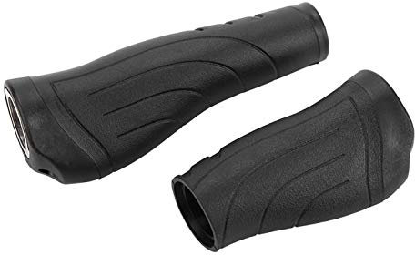 AMONIDA Fahrradgriffe, rutschfeste Fahrradgriffe, Fahrradgriffe Für Drehgriffschaltung Mustertextur Für EIN Klapprad Und Mountainbike(Schwarz, EIN Paar Kurze Henkel)