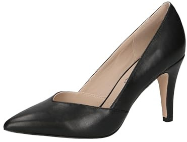 CAPRICE Escarpins Femme en Cuir à Talon Entonnoir, Noir (Black Nappa), 39 EU