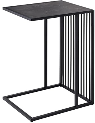 Riess Ambiente Design Beistelltisch Architecture 60cm schwarz Marmor-Optik, platzsparender Couchtisch für Dein Wohnzimmer