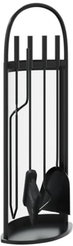 vidaXL Set Attrezzi per Caminetto 5 pz 23x15x66 cm in Acciaio