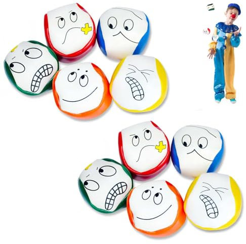 Invasye Jonglierbälle für Anfänger, 10 Stück Jonglierball Set, Kreative Lustige Pädagogische Jonglierbälle zum Ballspielen, Juggling Balls Jonglieren für Kinder & Erwachsene, Langlebig & Weich
