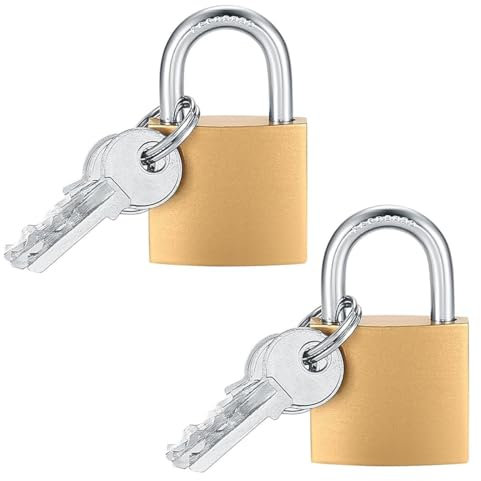 ZUWIJEQ 2 Pcs Cadenas Casier avec Clés, Petits Cadenas Valise Mini Serrure à Bagage Cadenas Clef pour College Voyage Avion