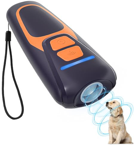 Honey Paws Anti-Bell-Gerät für Hunde, Ultraschall-Abschreckungsgerät gegen Hundebellen, 15 m Reichweite, wiederaufladbar, Handtrainer, Ultraschall-Bellstopper für drinnen und draußen (Black)