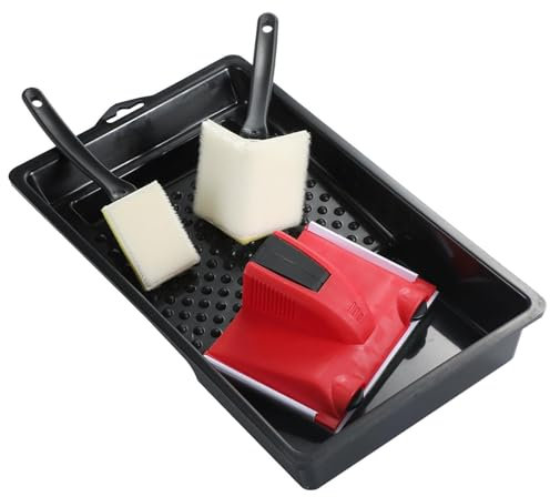 Lot de 4 outils de bordure de peinture | Poils en nylon avec garniture et toucher | Outils de pinceau de peinture pour la maison | Coupe-bordure multifonction pour couper les murs et le plafond