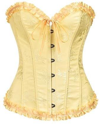 riou Corset de Mujer Top, Corsé Atractivo Adelgazar, Corset Reductor Cinturón Abdomen Faja, Bustier Moldeador de Cintura Mujer para Halloween Carnaval Fiesta