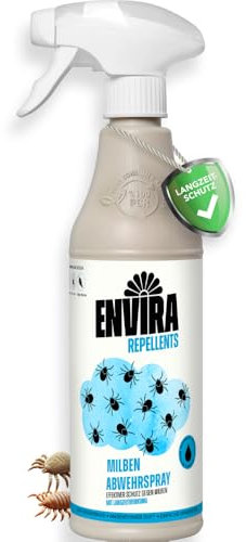 Envira spray anti-acariens 500 ml - Spray avec effet à long terme contre les acariens & les acariens de la poussière de maison - Protection contre les acariens pour les matelas