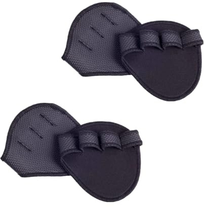 Yimluofa 4 Pcs Grip Pads Professional Gym Grips Barbell Hand Pads 4 Finger Loop Non-Slip Lifting Gloves for Pull-Ups Gymnastics Rowing Men Women
