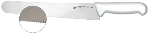 Ambrogio Sanelli, Linea Supra, Coltello Panettiere per Pasticceria e Panificazione con Lama Micro da 26 cm in Acciaio Inox, Impugnatura in SEBS Pratica ed Ergonomica, Certificato NSF, Made in Italy