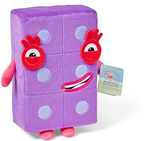 Learning Resources Numberblock Six Playful Pal Plush, Numbers for Toddlers, Preschool Maths Learning Toys, Stuffed Animal Plushies, Counting Blocks Stuffies, Kids Birthday Gifts, Ages 18 months+