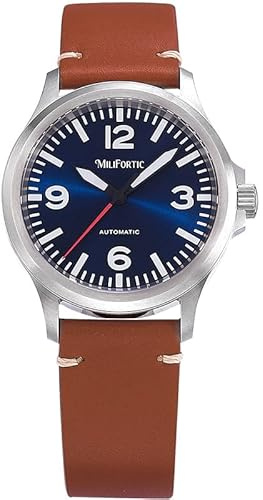 FTEOXLC Milifortic 39 mm Pilot Herrenuhren NH38 Mechanische Saphirglas Edelstahl Militär-Tauchuhr, V 2, Pilot