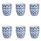 Villa d'Este Home Tivoli 1996 Lot de 6 tasses à café 90 ml en grès, décor géométrique, Confusion