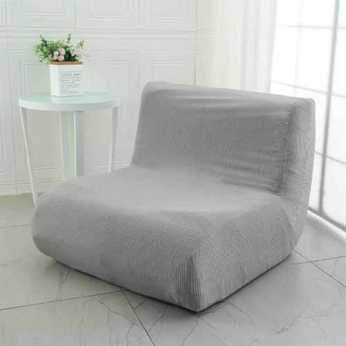 BUAOGDVG Fodera per Sedia Senza Braccioli, Elasticità Copridivano 1 Posti Senza Braccioli Antiscivolo Singola Fodera Divano per Sedia Hotel Salotto(Grigio Chiaro)