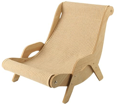 Sedia a dondolo per gatti, elegante e robusta, in legno massello naturale, seduta per salotto in sisal, adatta agli animali domestici, multifunzione, per cani di piccola taglia, per balcone, camera da