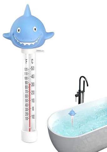 Termómetro Flotante Para Piscina | Termómetro Flotante De Tiburón Para Bañera Infantil | Herramienta Medición Temperatura Bañera Piscina Interior Exterior Acuario Estanque
