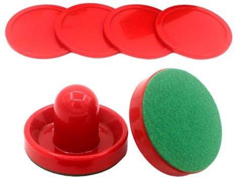 BDJXOZYH 1 set mini Air Hockey Pushers och Air Hockey Pucks liten storlek hockpaddlar 2 röda pushers, 96 mm