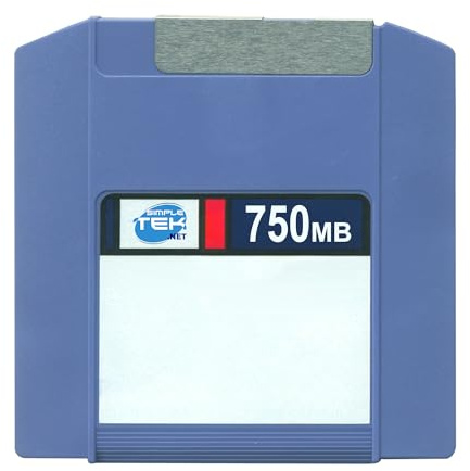SIMPLETEK - 750 MB högkapacitets-Zip-skiva - Magnetisk hållare för PC och Mac - 1-pack