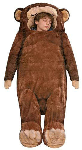Saco de dormir para adultos, suave y tierno oso de peluche lindo equipo de camping - Sacos de dormir para clima frío | para adultos hombres mujeres viajes interior exterior montaña senderismo