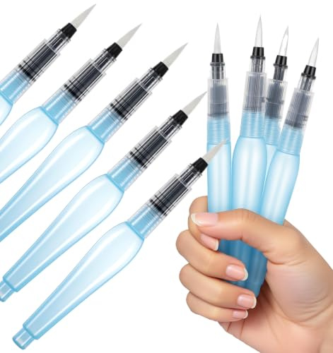 9 Piece Water Brush Pen, Refillable Water Brush Paint Brushes