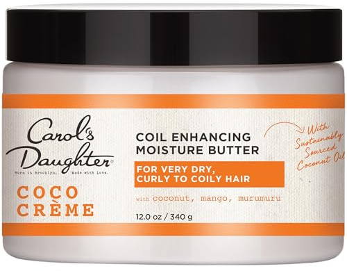 Carol's Daughter Coco Creme Coil Enhancing Moisture Butter, with Coconut Oil and Mango Butter, for Very Dry Curly Hair, Paraben and Silicone Free, 12 oz
