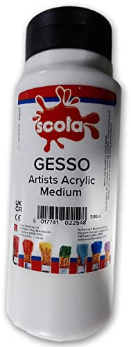 scola Gesso Artists, primer acrilico per superfici medie, 500 ml