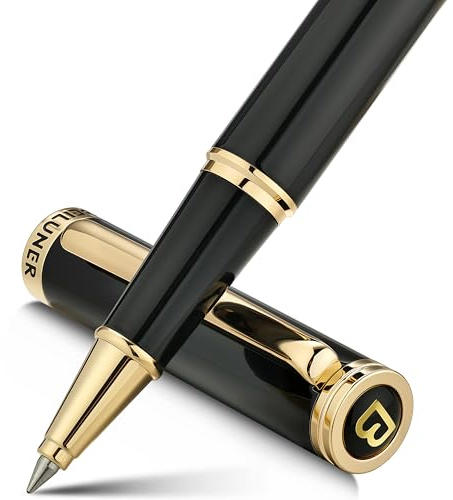 BEILUNER Luxury Rollerball Pen,24K Gold Trim,Noble and Elegant Designs,Schneider Ink Refill, Best Roller Ball Pen Gift Set for Men & Women, Professional, Executive Office, Nice Pens