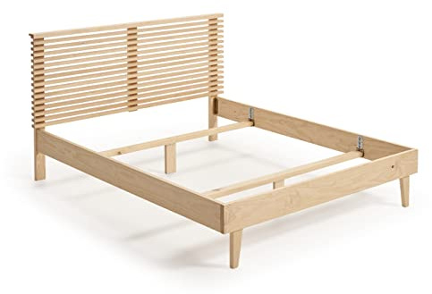 HOGAR24 ES - Dallas - Cama de Madera Maciza con cabecero, Acabado Color Natural. Válido para colchón de 150 x 190 cm.