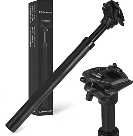 WyldSenc Gefederte Sattelstütze mit 27,2, 30,9 oder 31,6 mm Durchmesser - Fahrrad Sattelfederung - 100 kg Tragkraft, 350mm Länge, aus Aluminiumlegierung - Ideal für MTB, Citybike, E-Bike