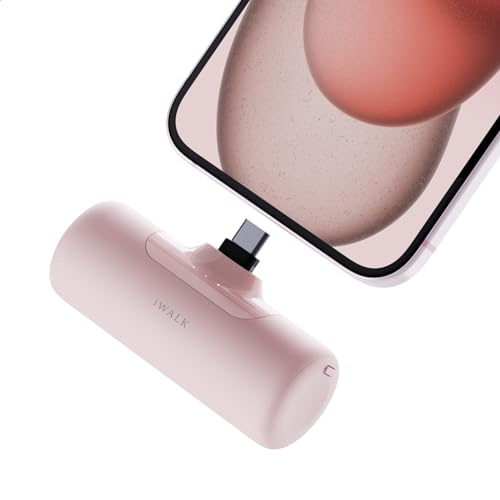 iWALK Kleines tragbares Powerbank 4500mAh: Mini Power Bank mit integriertem USB-C-Anschluss, Externer Akku für iPhone 17/16/15 17 Pro Max, Samsung S24/23, Android-Handy, iPad Pro/Air