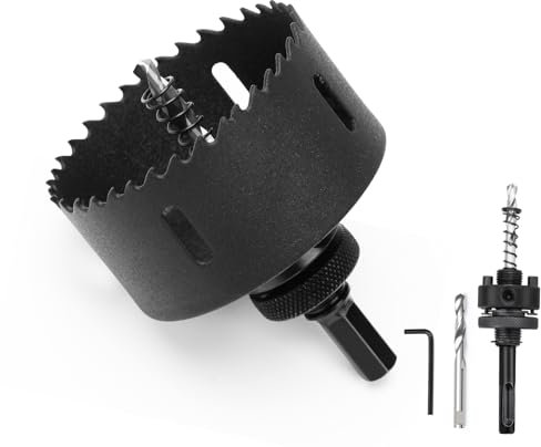 Sierra de corona de 86 mm, bimetal con vástago SDS plus y vástago hexagonal, juego de brocas para madera, yeso, metales finos, plásticos