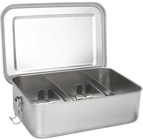 CulnCraz 2400 ml Edelstahl Lunch Box, Wasserdichte Bento-Box mit Fächer & Dichtungen für Schule, Arbeit, Picknick, Nachhaltige und Umweltfreundliche BPA-frei Brotdose für Studenten, Erwachsene