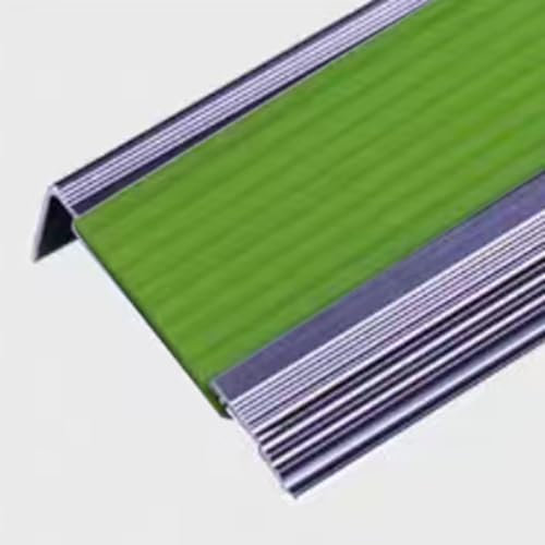 Generisch Perfil de escalera LED de 100 cm, perfil de borde de escalera de aluminio, ángulo de escalera con tira de goma que brilla en la oscuridad, perfil fluorescente para escaleras interiores