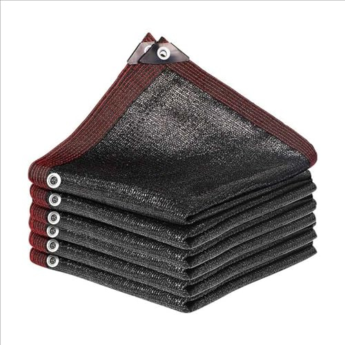 Telo parasole resistente ai raggi UV, 10 x 10 m, in rete nera, per giardino, serra, patio, piscina, posto auto coperto e protezione delle piante, rete parasole ideale per esterni.