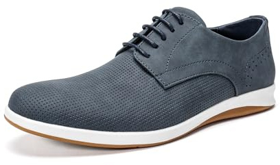 Allthemen Scarpe Stringate da Uomo Business Eleganti Basse Oxford Casual Derby Traspiranti Estate Blu Navy 40