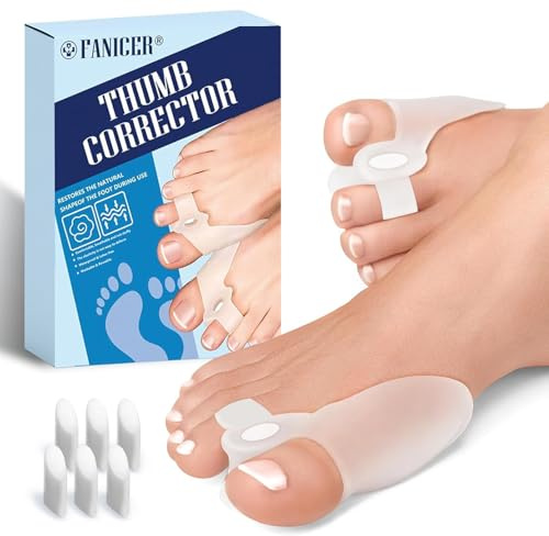 6 Piezas Corrector Juanetes Hallux Valgus de Silicona, Protectores de Juanetes Para Pies Acolchados, Separador de Dedos de Pie,Con Protección de Silicona Suave y Curativa para el Dedo Gordo Del Pie