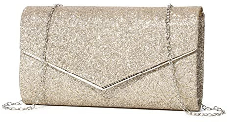 WIOLETA Umhängetasche Damen Damen Clutches Clutch Abendtasche Damen Gold Klatsch Handtasche Gold Goldene Clutch Tasche Gold Damen Abendtasche Gold Clutch Champagner