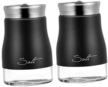 Cabilock 2st Glasschale Salz Und Pfefferstreuer Pfefferflasche Gewürzdosen Glas Gewürz Vorratsgläser Grobstreuer Chili Streuer Zuckerstreuer Töpfe Krug Zuckerschüssel Rostfreier Stahl Grill