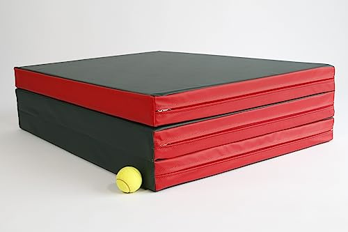 Tappetino da Ginnastica Pieghevole 210 x 100 x 8 cm, RG-25 (25 kg/m³) – Materassino Fitness Antiscivolo per Bambini e Adulti, Schiuma EPE, Made in Germany verde/rosso