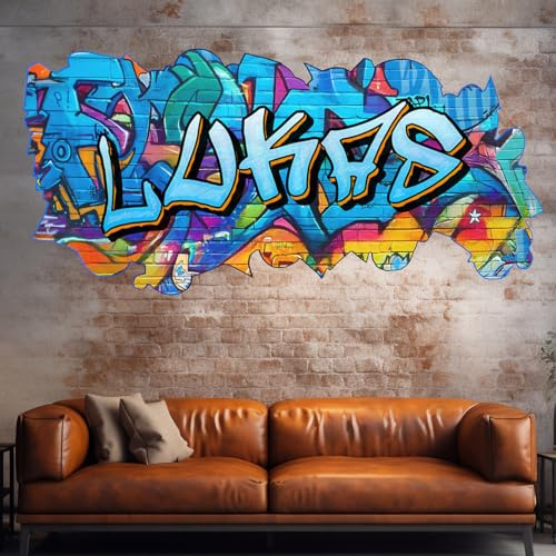 tjapalo® stickers prénom personnalisé sticker grafitti sticker mural chambre garcon mur autocollant personnalisé stickers muraux enfants Sticker mural enfant garcon autocollant tag (A vz79)