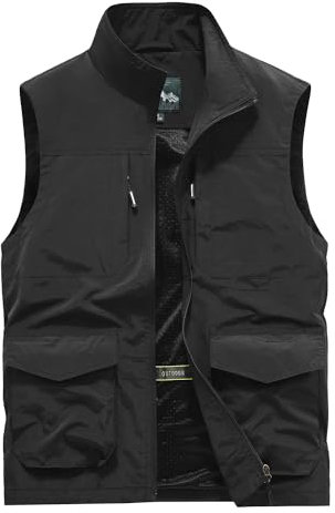 Btmpmcs Herren Outdoor Weste Leicht Atmungsaktiv Schnelltrocknende Anglerweste Freizeitweste mit Vielen Taschen Sommer Ärmellose Jacke Winddicht Sport Multifunktionsweste für Camping Fotografie