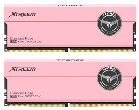 TEAMGROUP T-Force XTREEM DDR5 Ram 48GB (2x24GB) 7600MHz PC5-60800 CL36 M-DIE Desktop Memory Module Ram for Intel XMP 3.0 & AMD Expo Compatible Pink FFPD548G7600HC36EDC01