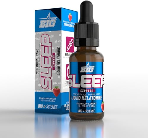 BIG - Sleep Express - Melatonina Líquida de Alta Potencia - Melatonina Gotas 30 ml - Suplemento Natural para Dormir Rápido y Profundo - Fórmula de Acción Rápida y Máxima Biodisponibilidad