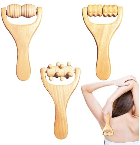 Massageroller Holzr, Massage Stick, Praktisch Und Multifunktional Massage Tool, Muskelverspannungen Lösen, Durchblutung Fördern, Perfekt Für Entspannung Und Wellness