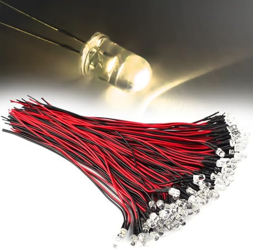 120 stycken 12 V 3 mm förkopplade lysdioder, förkopplade dioder, lödda mini LED-lysdioder, LED-diod, LED-modellbygge för modelltillverkning, modelllayout, dekor, gör-det-själv etc